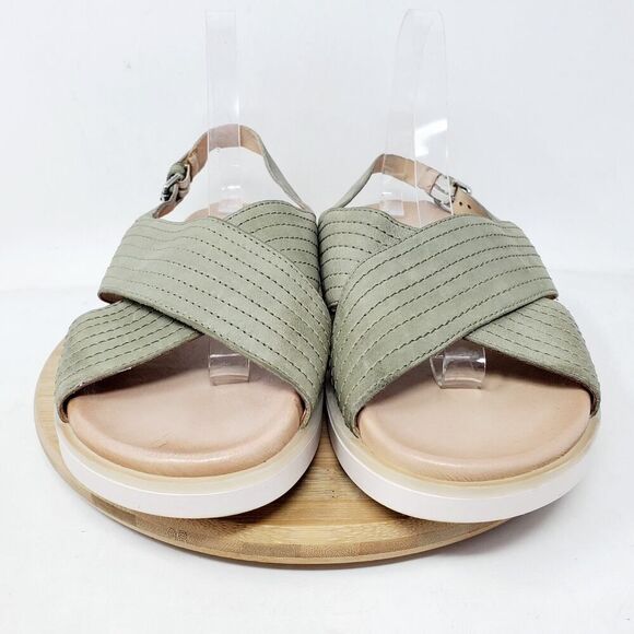 Miz Mooz Sandals Womens 42 Sage Green Leather Heel Strap Boho Summer Kind Shoes - Picture 3 of 12